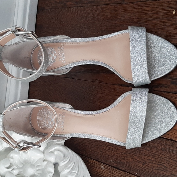 Vince Camuto silver sparkly heels - Picture 2 of 5